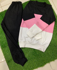 2 Pcs Kids Fleece Plain Sweatshirt Tracksuit