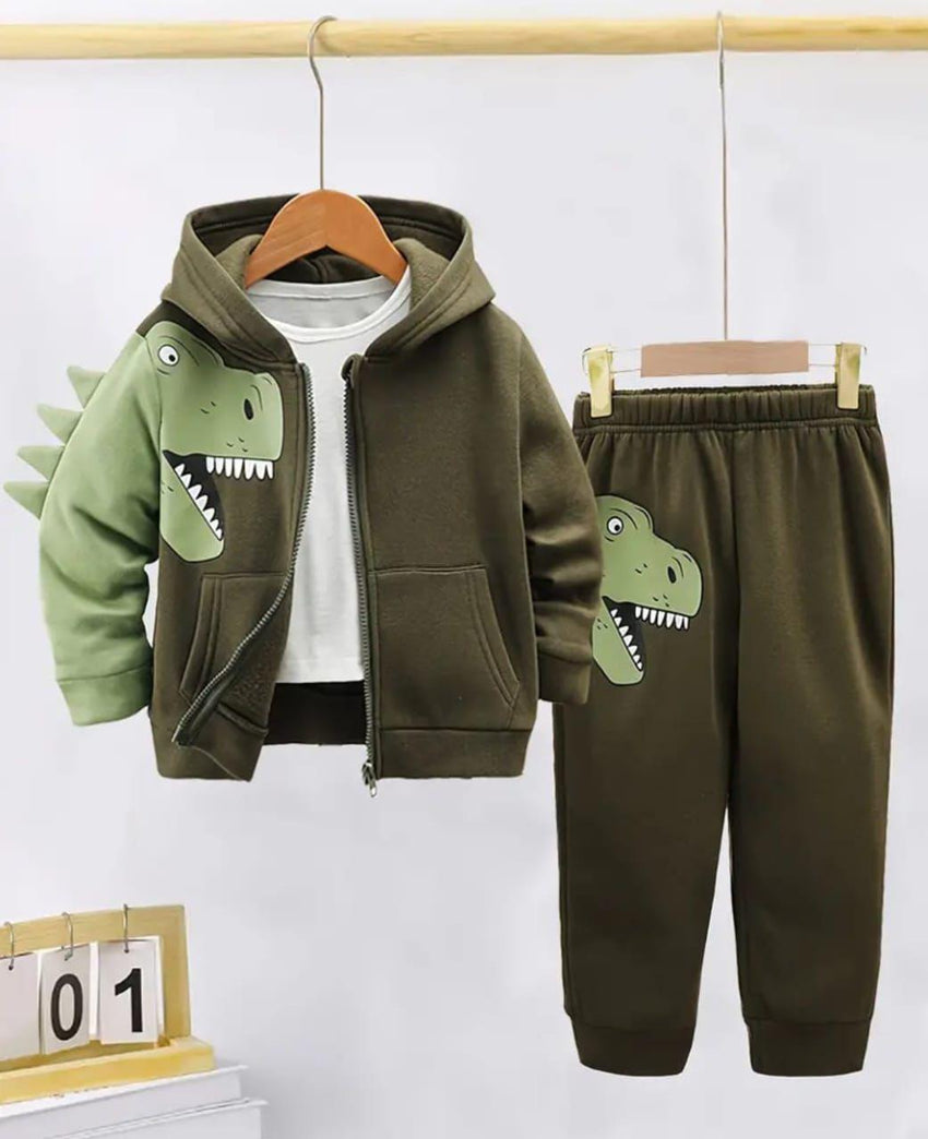 Cute & Comfy Printed Fleece Tracksuit for Boys and Girls - 2 Pcs