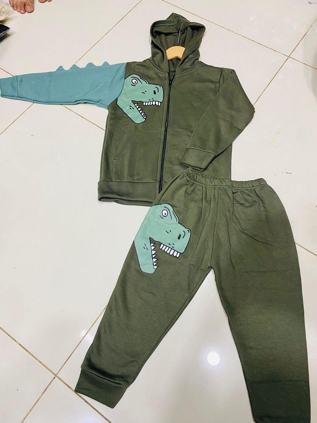 Cute & Comfy Printed Fleece Tracksuit for Boys and Girls - 2 Pcs