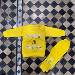 Winter Girl's Fleece Printed Sweatshirt Tracksuit
