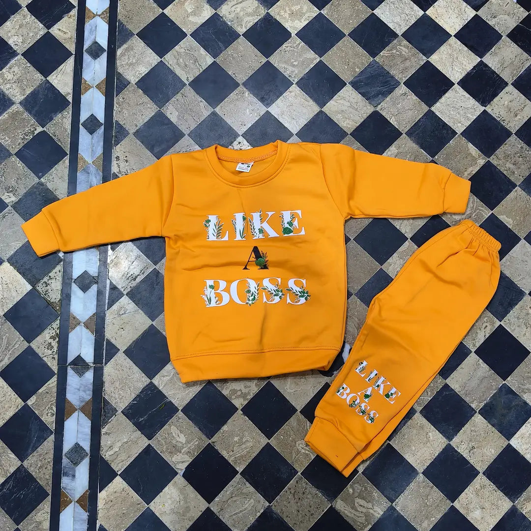 Winter Girl's Fleece Printed Sweatshirt Tracksuit