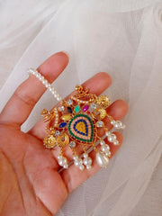 Gold Plated Earrings Set with Bindiya Pendant for Pakistani Brides