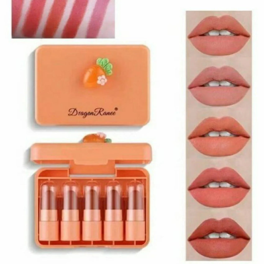 High Pigmented Lipsticks - 5 Pcs Set for Bold and Flawless Coverage