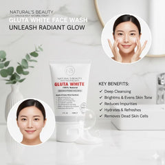 Gluta White Face Wash 100ml Brightening Paraben Free