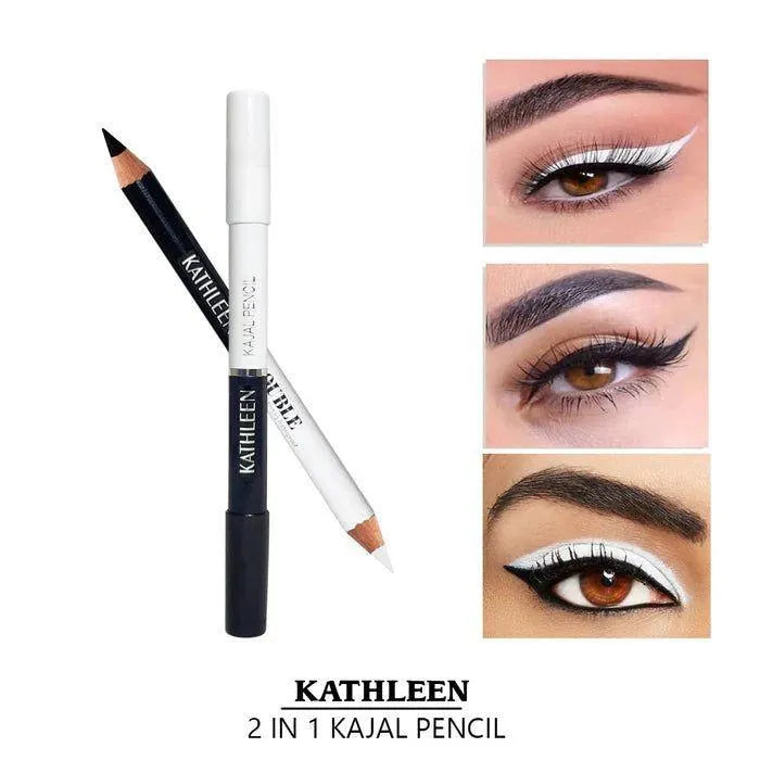 Waterproof 2-in-1 Kajal Pencil Black White