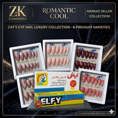 Romantic Cool Cat's Eye Nail Extensions 6 Shades