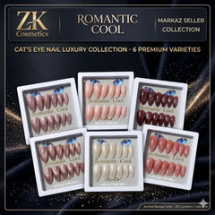 Romantic Cool Cat's Eye Nail Extensions 6 Shades