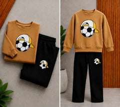 2 Pcs Boy's Cotton Fleece Printed Tracksuit