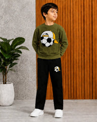 2 Pcs Boy's Cotton Fleece Printed Tracksuit