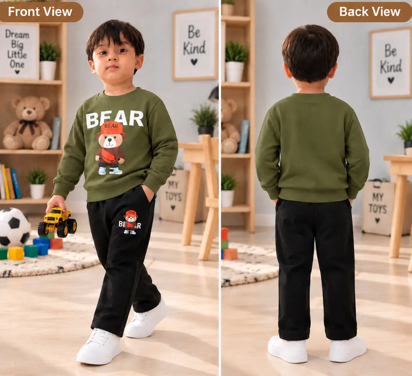 2 Pcs Boy's Cotton Printed Tracksuit