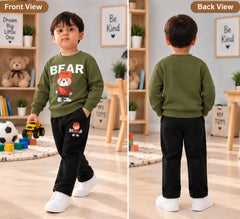 2 Pcs Boy's Cotton Printed Tracksuit