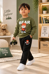 2 Pcs Boy's Cotton Printed Tracksuit