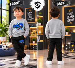Sonic winter 2 Pcs Boy's Fleece Printed Tracksuit