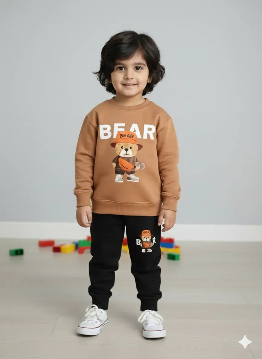 2 Pcs Boy's Fleece Printed Tracksuit