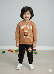 2 Pcs Boy's Fleece Printed Tracksuit