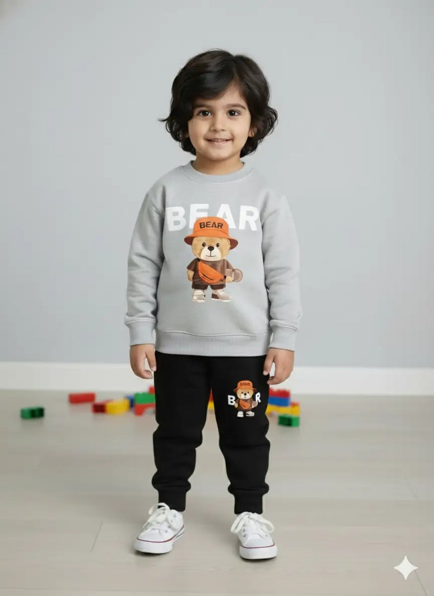 2 Pcs Boy's Fleece Printed Tracksuit