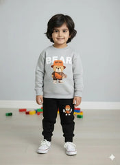 2 Pcs Boy's Fleece Printed Tracksuit