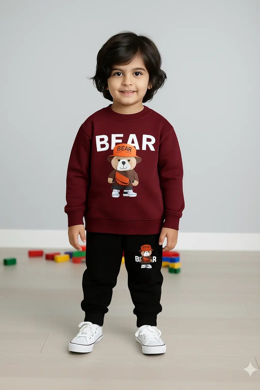 2 Pcs Boy's Fleece Printed Tracksuit