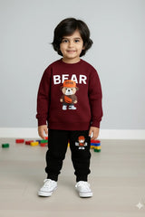 2 Pcs Boy's Fleece Printed Tracksuit