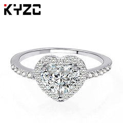 Heart-Shaped Love Ring Zircon Female Fashion Jewelry