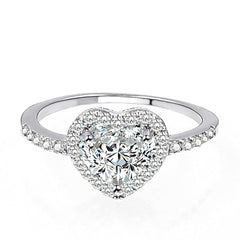 Heart-Shaped Love Ring Zircon Female Fashion Jewelry