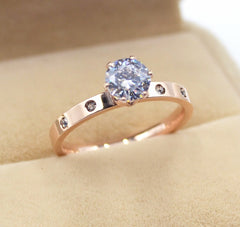 Rose Gold Women's Titanium Steel Drill Ring