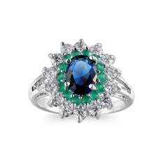 Zircon Jewelry Ring Blue Green New Stock