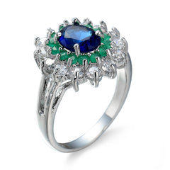 Zircon Jewelry Ring Blue Green New Stock