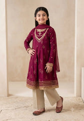 3 Pcs Girl's Dhanak Embroidered Unstitched Suit