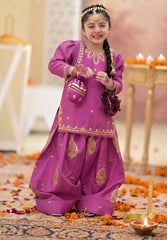 3 Pcs Girl's Dhanak Embroidered Unstitched Suit