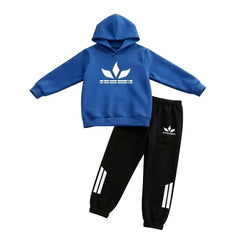 2 Pcs Kid's Fleece Printed Hoodie Tracksuit