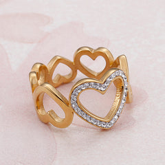 Women's Diamond Ring Golden Daily Wear Jewelry
