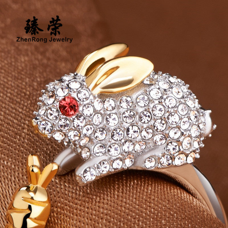 Platinum Plated Chicken Zodiac Ring Korean Style