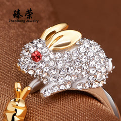 Platinum Plated Chicken Zodiac Ring Korean Style