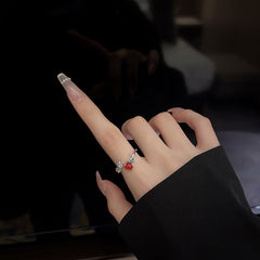 Adjustable Crystal Flower Rings for Women Daily Wear
